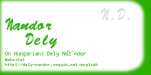 nandor dely business card